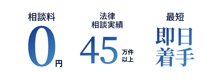 相談料0円法律相談実績45万件以上 最短即日解決